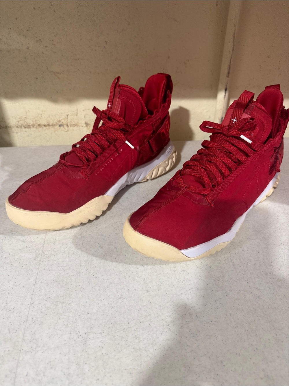 Jordan Jumpman React Men's Deep Red High-Top Sneakers with Cream Soles